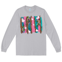 Moon Dust v.d turquoise leopard and flowers  brushstrokes Long Sleeve Tee - AdoDesignShop