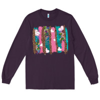 Plum v.d turquoise leopard and flowers  brushstrokes Long Sleeve Tee - AdoDesignShop