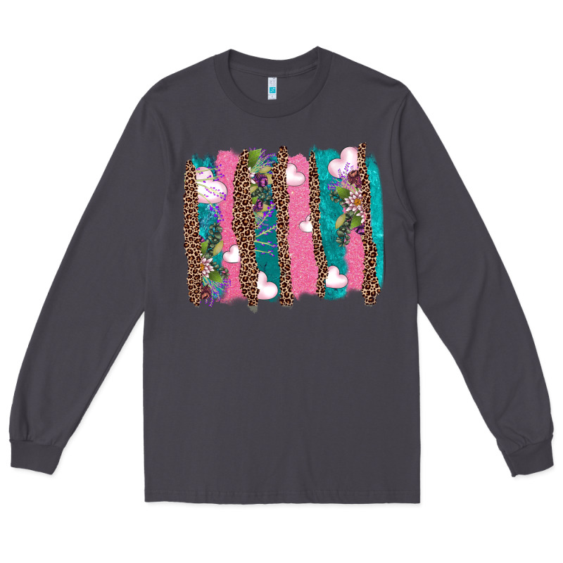 V.d Turquoise Leopard And Flowers  Brushstrokes Long Sleeve Tee by AdoDesignShop | Teevron
