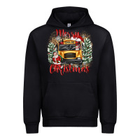 Black merry christmas school bus Urban Hoodie - texasbilliewilder