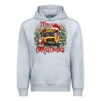 Heather Grey merry christmas school bus Urban Hoodie - texasbilliewilder