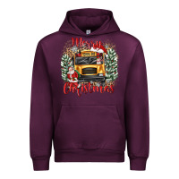 Mauve Wine merry christmas school bus Urban Hoodie - texasbilliewilder