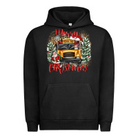 Pigment Black merry christmas school bus Urban Hoodie - texasbilliewilder