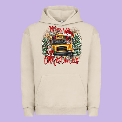 Merry Christmas School Bus Urban Hoodie Designed By Texasbilliewilder