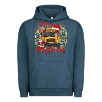 Pigment Midnight Navy merry christmas school bus Urban Hoodie - texasbilliewilder