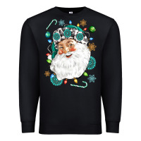 Black Western Santa Christmas Premium Sweatshirt - NancyCooperArtShop