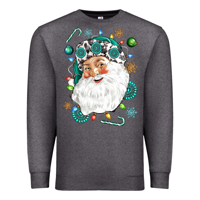 Western Santa Christmas Premium Sweatshirt by NancyCooperArtShop | Teevron