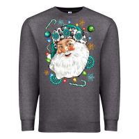 Charcoal Heather Western Santa Christmas Premium Sweatshirt - NancyCooperArtShop