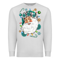 Dove Grey Western Santa Christmas Premium Sweatshirt - NancyCooperArtShop