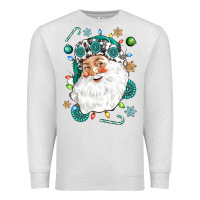 Oatmeal Heather Western Santa Christmas Premium Sweatshirt - NancyCooperArtShop