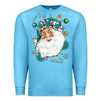 Ocean Blue Western Santa Christmas Premium Sweatshirt - NancyCooperArtShop