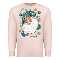 Pale Pink Western Santa Christmas Premium Sweatshirt - NancyCooperArtShop