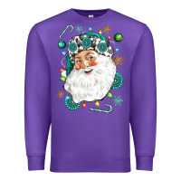 Purple Western Santa Christmas Premium Sweatshirt - NancyCooperArtShop