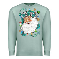 Seafoam Western Santa Christmas Premium Sweatshirt - NancyCooperArtShop