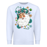 White Western Santa Christmas Premium Sweatshirt - NancyCooperArtShop