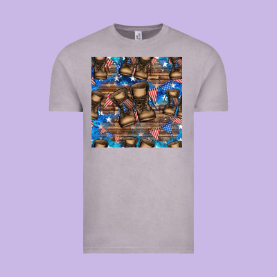 4th Of Juky Veteran Boots Seamless Pattern Vintage Tee Designed By Hra Design Shop