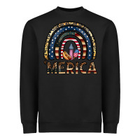 Black merica rainbow Heavyweight Sweatshirt - CowhideDigitalArt