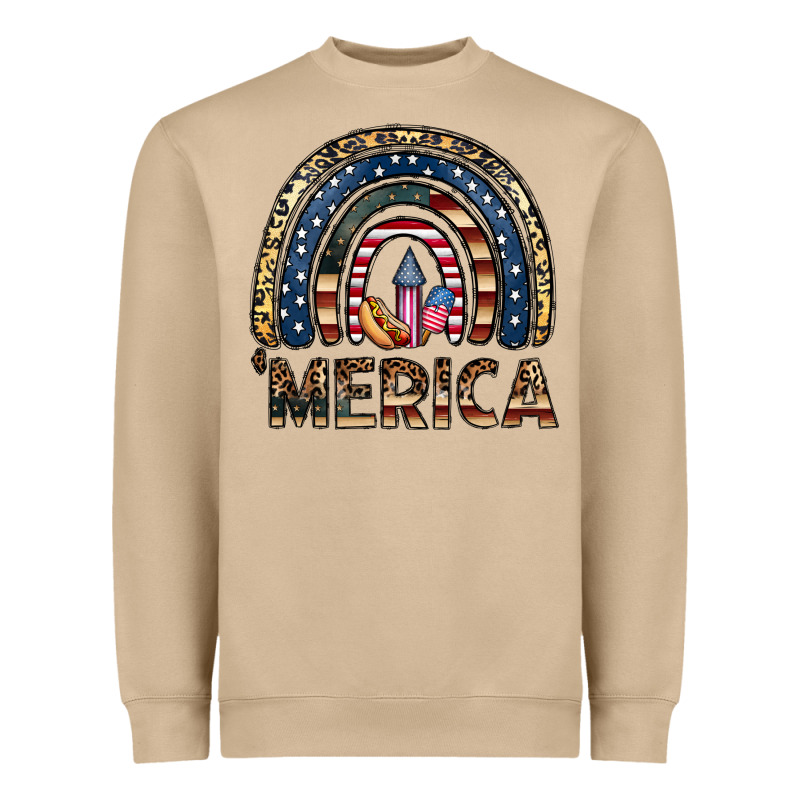 Merica Rainbow Heavyweight Sweatshirt by CowhideDigitalArt | Teevron
