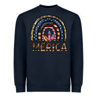 Navy merica rainbow Heavyweight Sweatshirt - CowhideDigitalArt