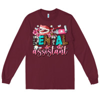 Burgundy dental assistant Long Sleeve Tee - AdoDesignShop