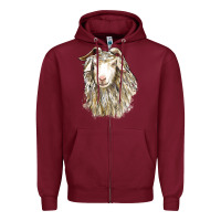 Burgundy Angora Goat Face Zipper Hoodie - LillyAllenDesigns