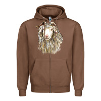 Chestnut Angora Goat Face Zipper Hoodie - LillyAllenDesigns