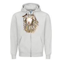 Dove Grey Angora Goat Face Zipper Hoodie - LillyAllenDesigns