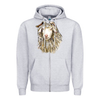 Heather Grey Angora Goat Face Zipper Hoodie - LillyAllenDesigns