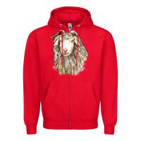 Red Angora Goat Face Zipper Hoodie - LillyAllenDesigns