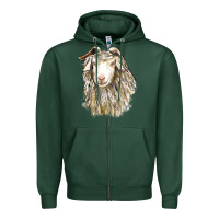 Sports Green Angora Goat Face Zipper Hoodie - LillyAllenDesigns