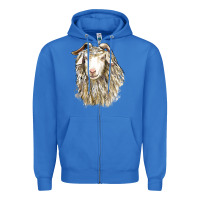 True Royal Angora Goat Face Zipper Hoodie - LillyAllenDesigns