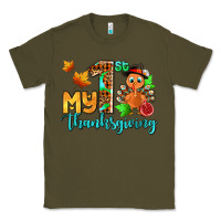 Army Green my first thanksgiving with turkey Classic Tee - AdoDesignShop