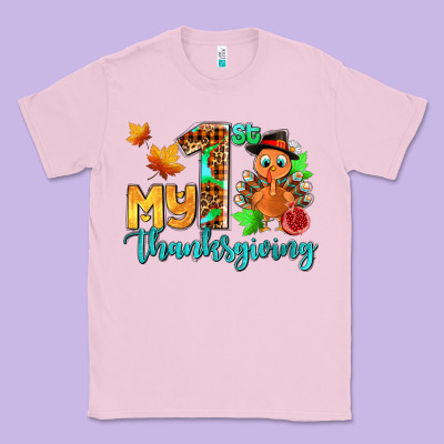 My First Thanksgiving With Turkey Classic Tee Designed By Adodesignshop