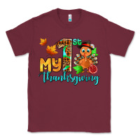 Burgundy my first thanksgiving with turkey Classic Tee - AdoDesignShop