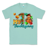Seafoam my first thanksgiving with turkey Classic Tee - AdoDesignShop