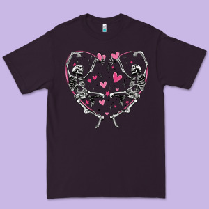 Valentines Day Skeleton Premium Tee Designed By Maliassmallbusiness