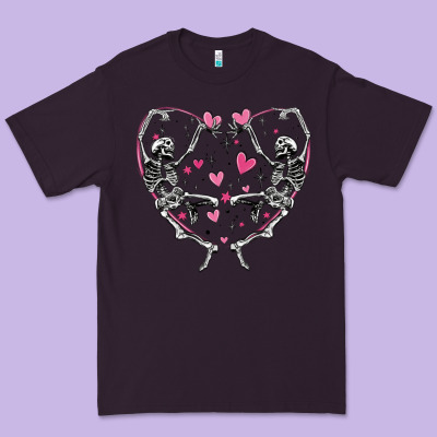 Premium Tee valentines day skeleton