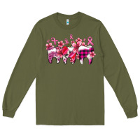 Army Green cancer ribbon with teeth Long Sleeve Tee - AdoDesignShop