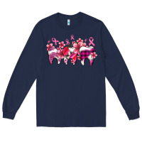 Navy cancer ribbon with teeth Long Sleeve Tee - AdoDesignShop