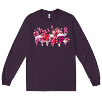 Plum cancer ribbon with teeth Long Sleeve Tee - AdoDesignShop