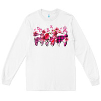 White cancer ribbon with teeth Long Sleeve Tee - AdoDesignShop