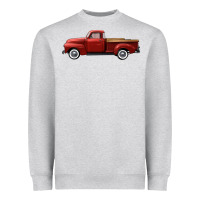 Heather Grey western red truck right side view Heavyweight Sweatshirt - FaDigitalArtStudio