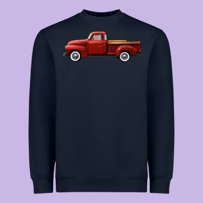 Western Red Truck Right Side View Heavyweight Sweatshirt Designed By Fadigitalartstudio