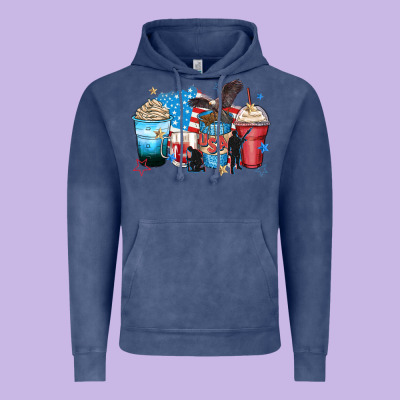 Usa Coffee Cups Vintage Hoodie Designed By Zillion Design Studio