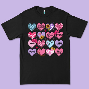 Valentines Candy Hearts Premium Tee Designed By Maliassmallbusiness