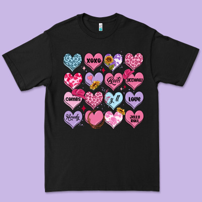 Premium Tee valentines candy hearts