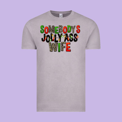 Somebody's Jolly Ass Wife Vintage Tee Designed By Fadigitalartstudio