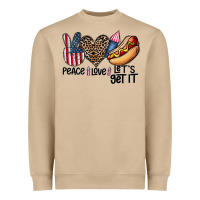 Mushroom peace love let's get it Heavyweight Sweatshirt - CowhideDigitalArt