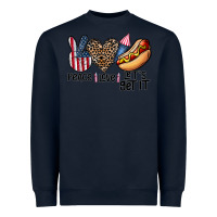 Navy peace love let's get it Heavyweight Sweatshirt - CowhideDigitalArt