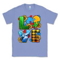 Colony Blue love with heart sunflower Classic Tee - AdoDesignShop